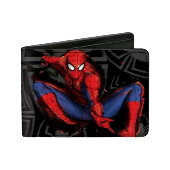 NWT In Gift Box Men’s Marvel Amazing Spider-Man Trifold Wallet With Keychain - Picture 2 of 12